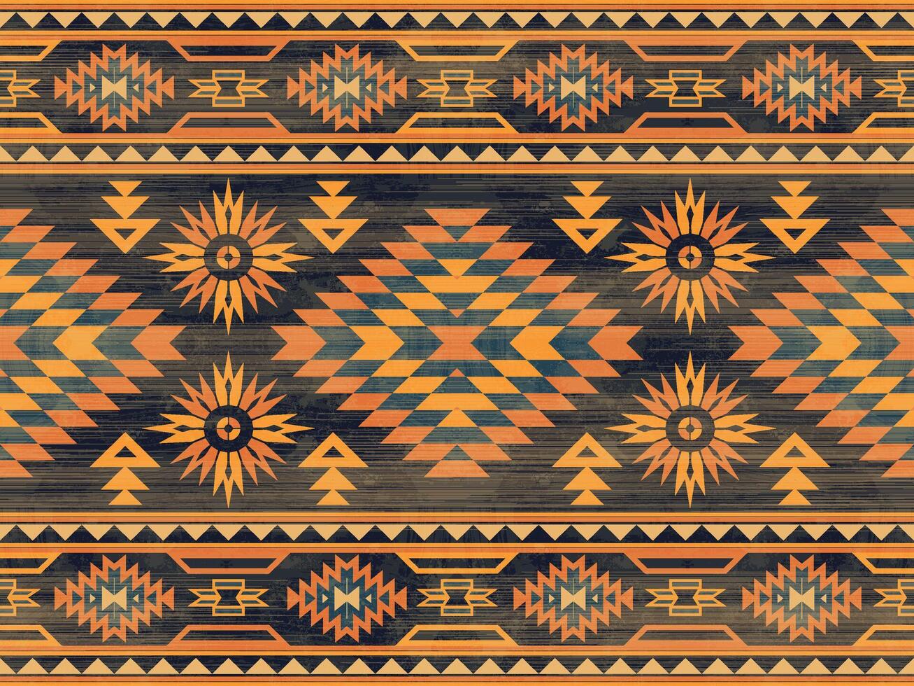 Native american indian ornament pattern geometric ethnic textile texture tribal aztec pattern navajo mexican fabric seamless decoration fashion vector