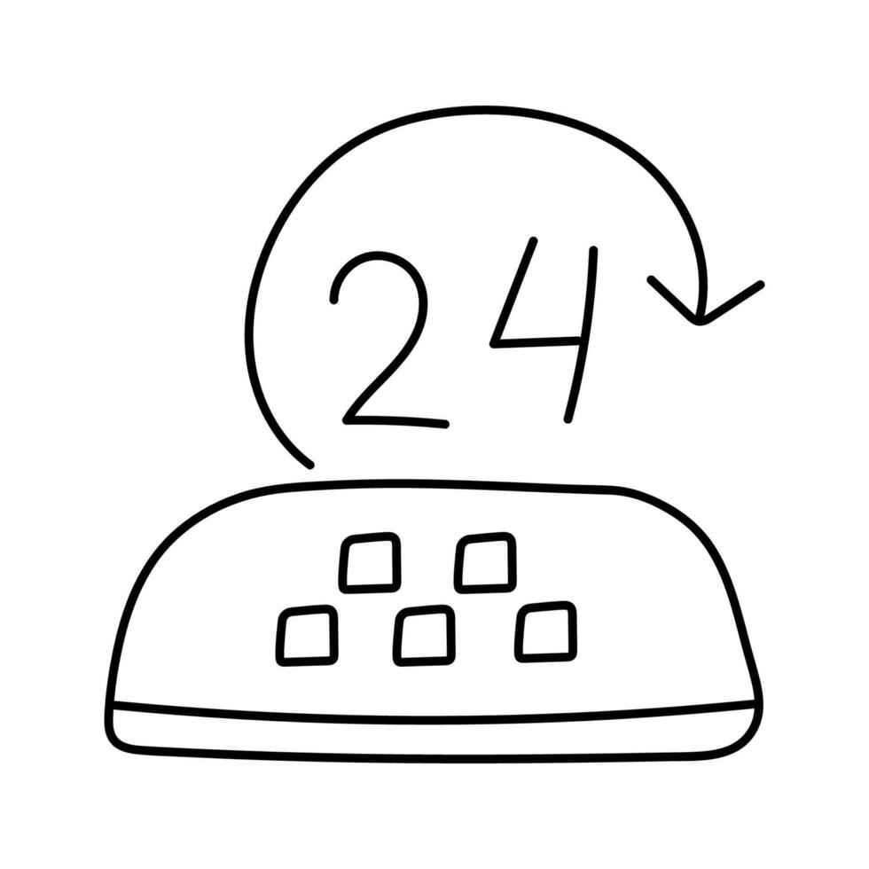 Taxi symbol in doodle style. vector