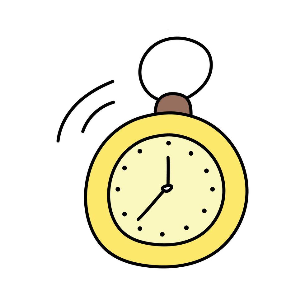 Stopwatch in doodle style. illustration, vector