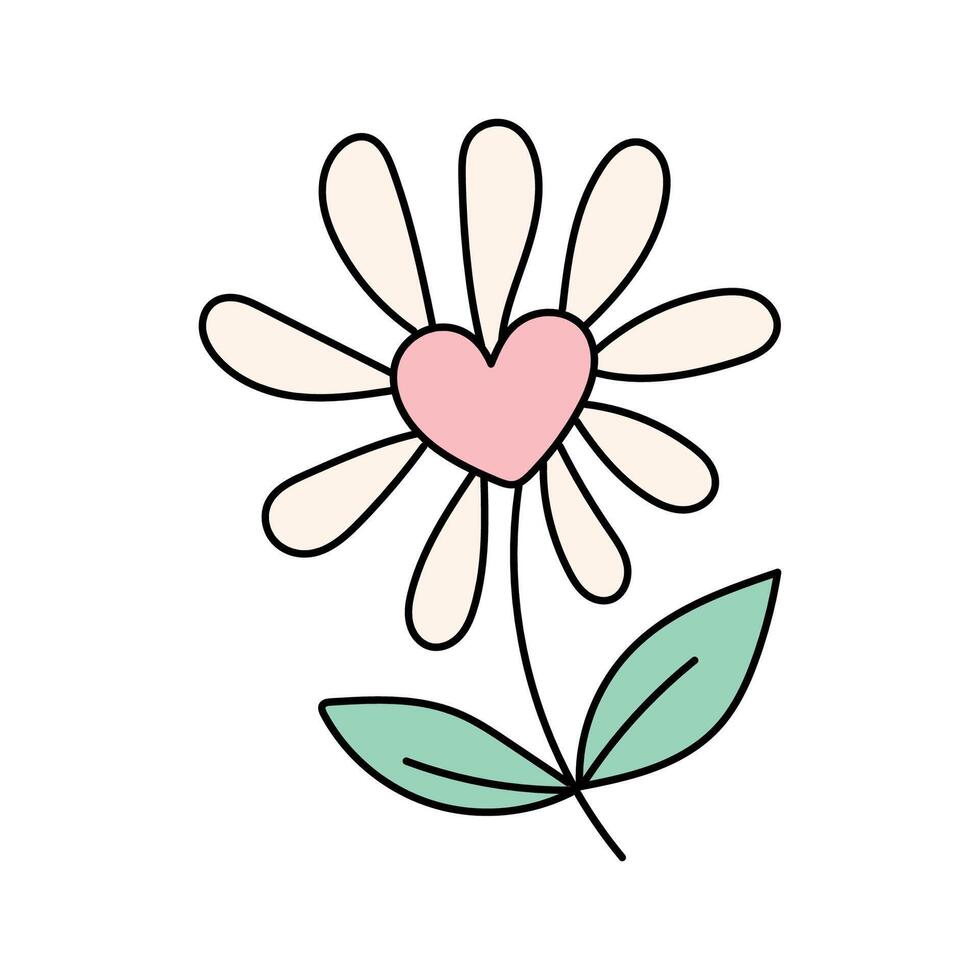 flor en garabatear estilo. ilustración aislado en blanco antecedentes vector