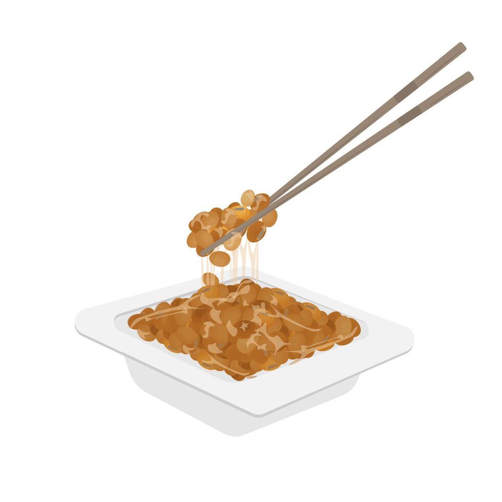 Logo illustration of natto or fermented soybean vector