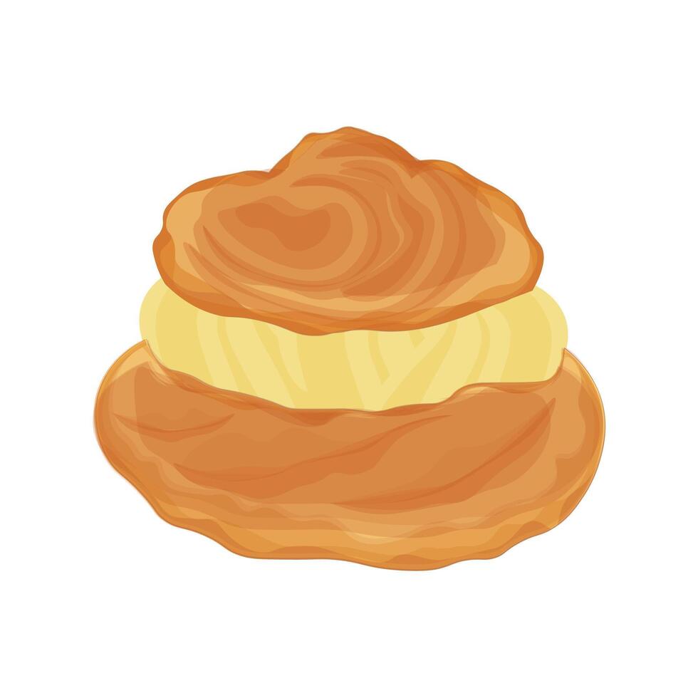 ilustración logo choux crema soplo pastel vector