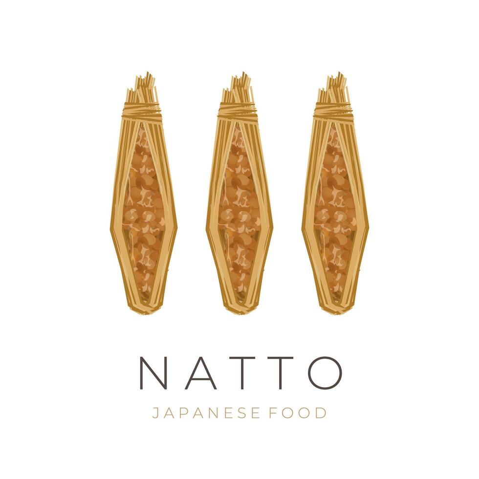 Illustration Logo Straw Natto vector