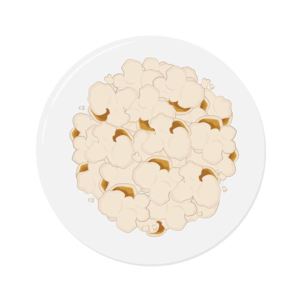 Top view pop corn illustration Logo vector