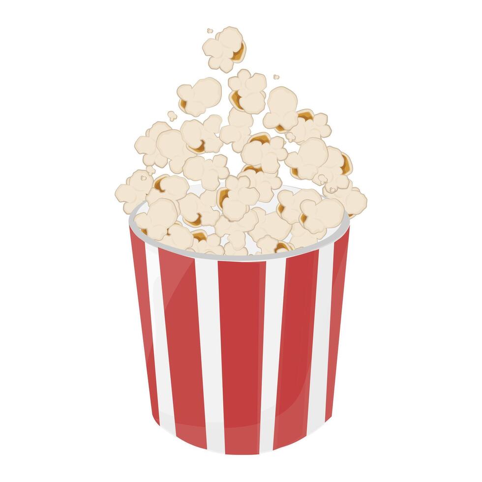 Logo illustration of pop corn in a paper bucket vector