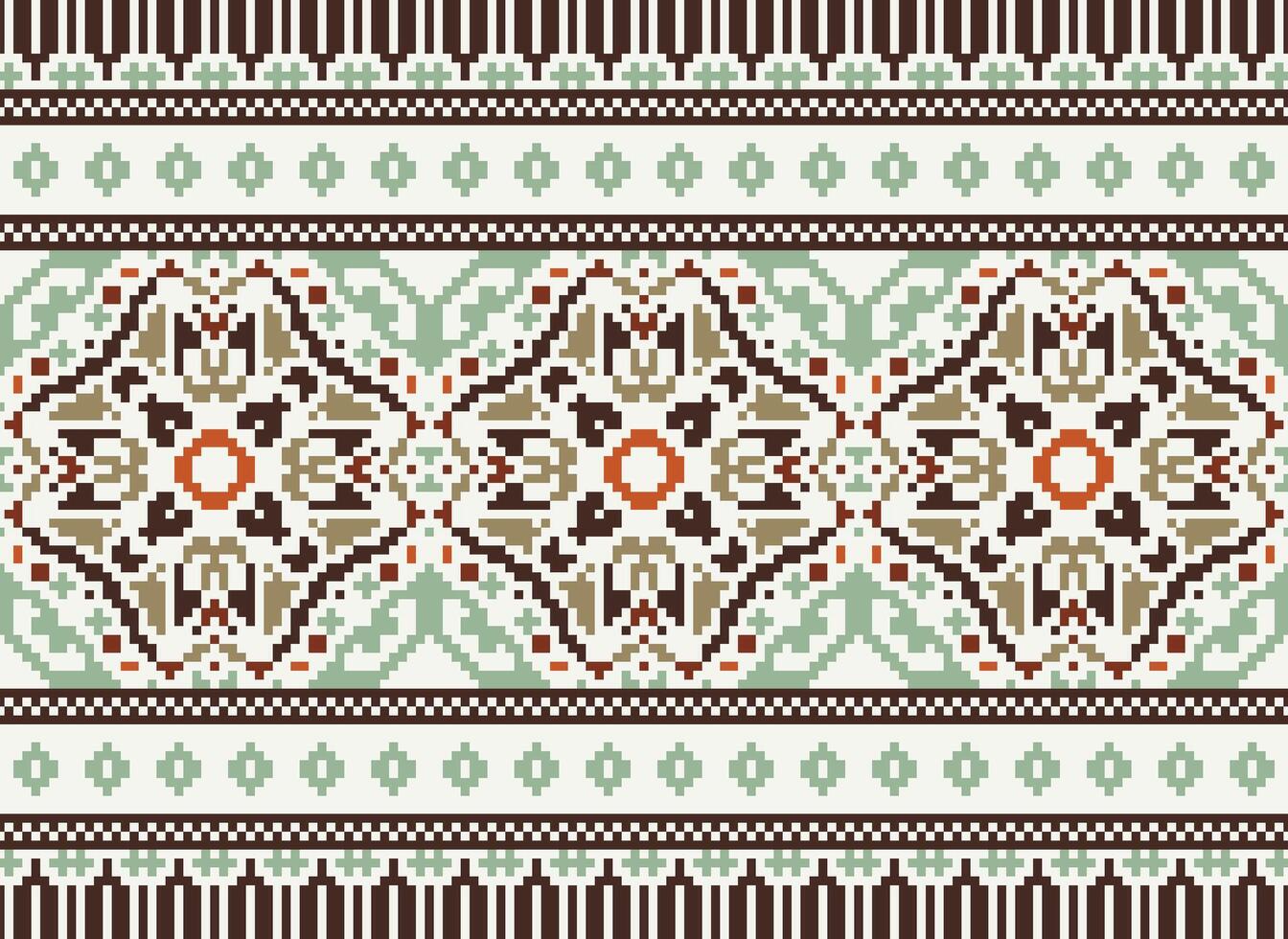 American ethnic native pattern.Traditional Navajo,Aztec,Apache,Southwest and Mexican style fabric pattern.Abstract motifs pattern.Design for fabric,clothing,blanket,carpet,woven,wrap,decoration vector