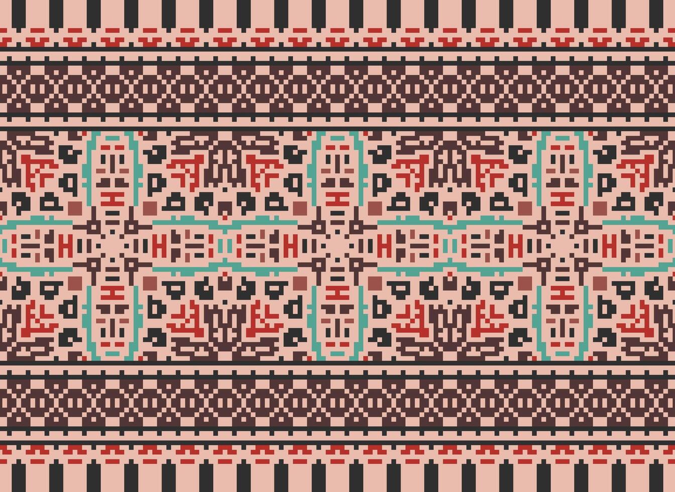 American ethnic native pattern.Traditional Navajo,Aztec,Apache,Southwest and Mexican style fabric pattern.Abstract motifs pattern.Design for fabric,clothing,blanket,carpet,woven,wrap,decoration vector