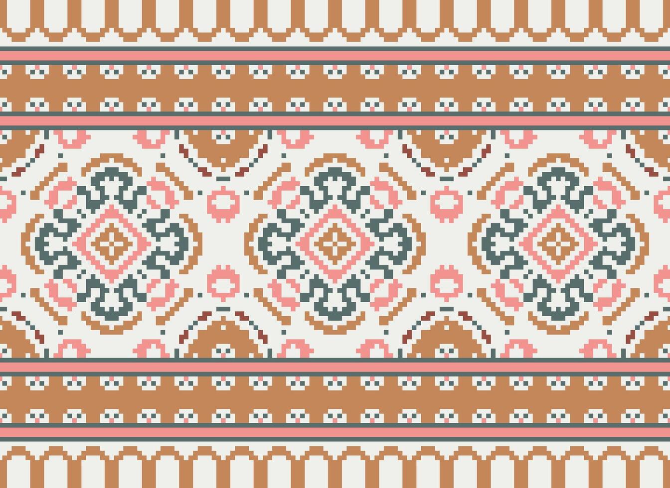 American ethnic native pattern.Traditional Navajo,Aztec,Apache,Southwest and Mexican style fabric pattern.Abstract motifs pattern.Design for fabric,clothing,blanket,carpet,woven,wrap,decoration vector
