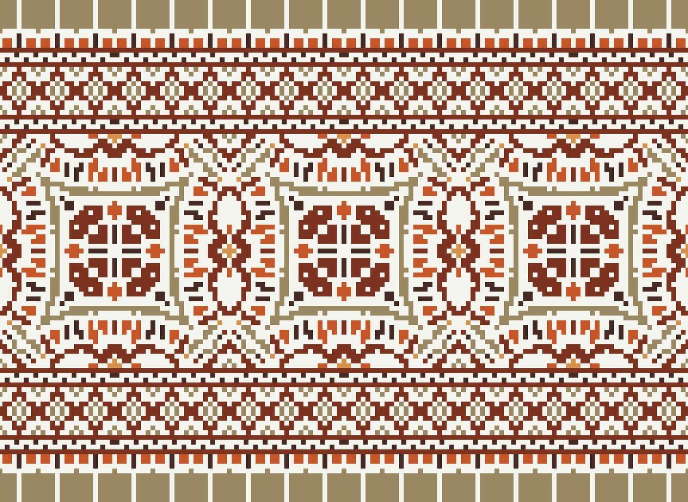 American ethnic native pattern.Traditional Navajo,Aztec,Apache,Southwest and Mexican style fabric pattern.Abstract motifs pattern.Design for fabric,clothing,blanket,carpet,woven,wrap,decoration vector