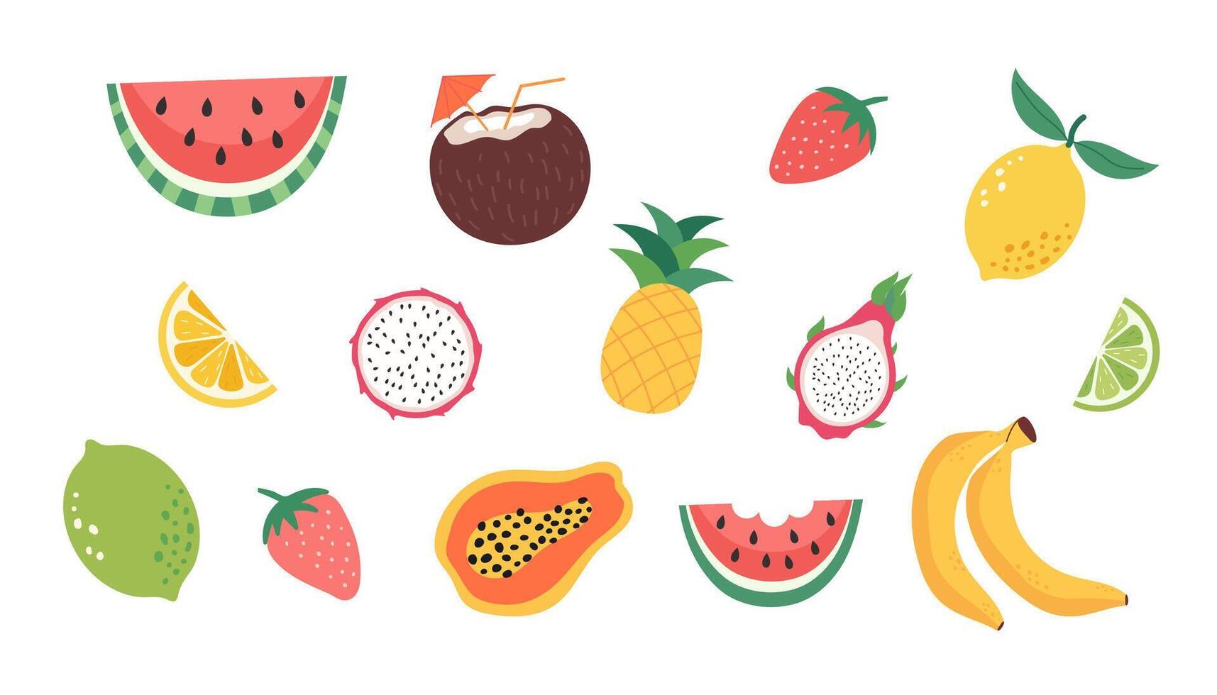 Banner of the summer sale. Creative bright, blue, pink background with tropical leaves, fruits and hibiscus flowers. Summer sale, poster template, background banner on the Internet vector