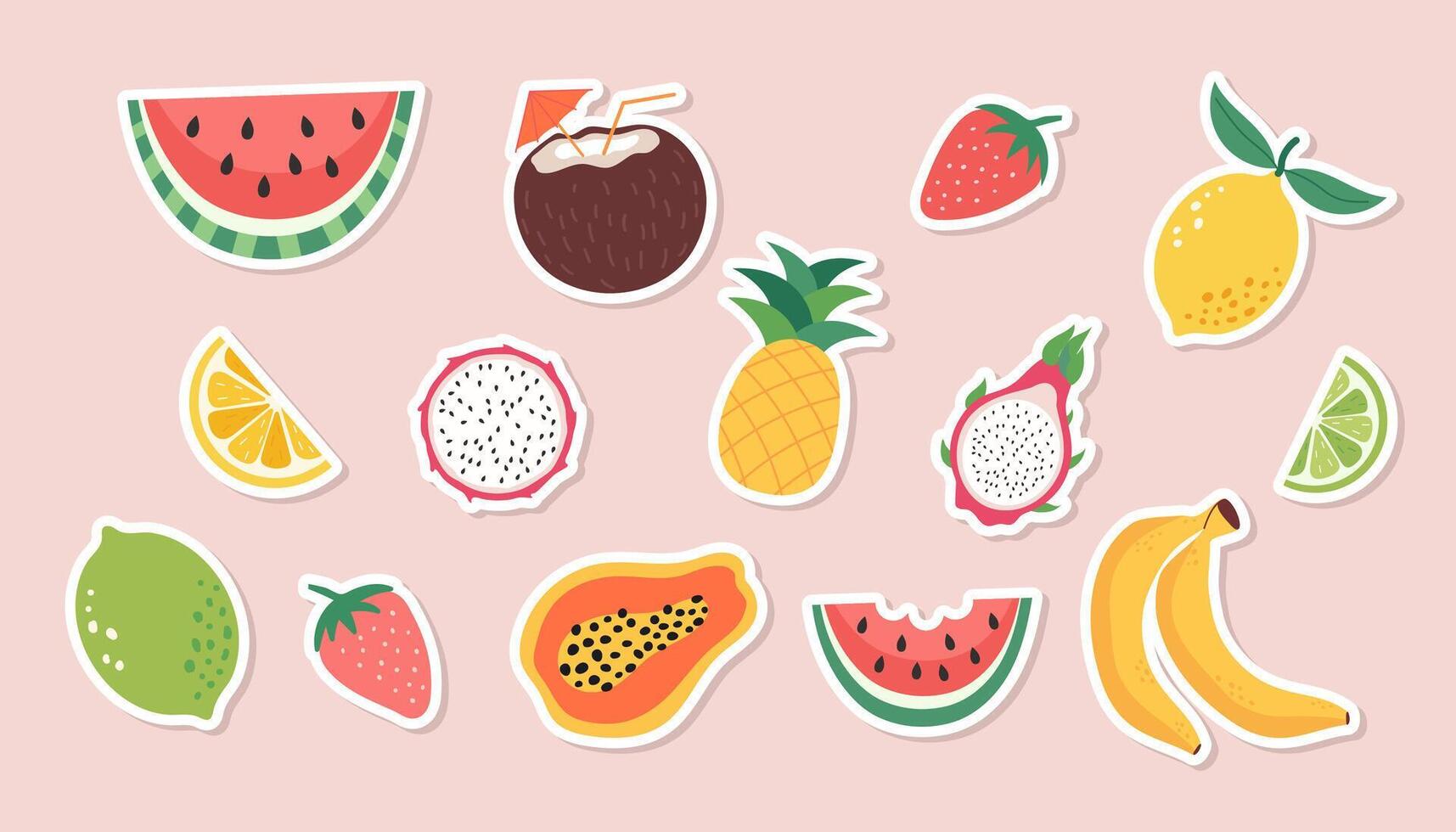 Banner of the summer sale. Creative bright, blue, pink background with tropical leaves, fruits and hibiscus flowers. Summer sale, poster template, background banner on the Internet vector