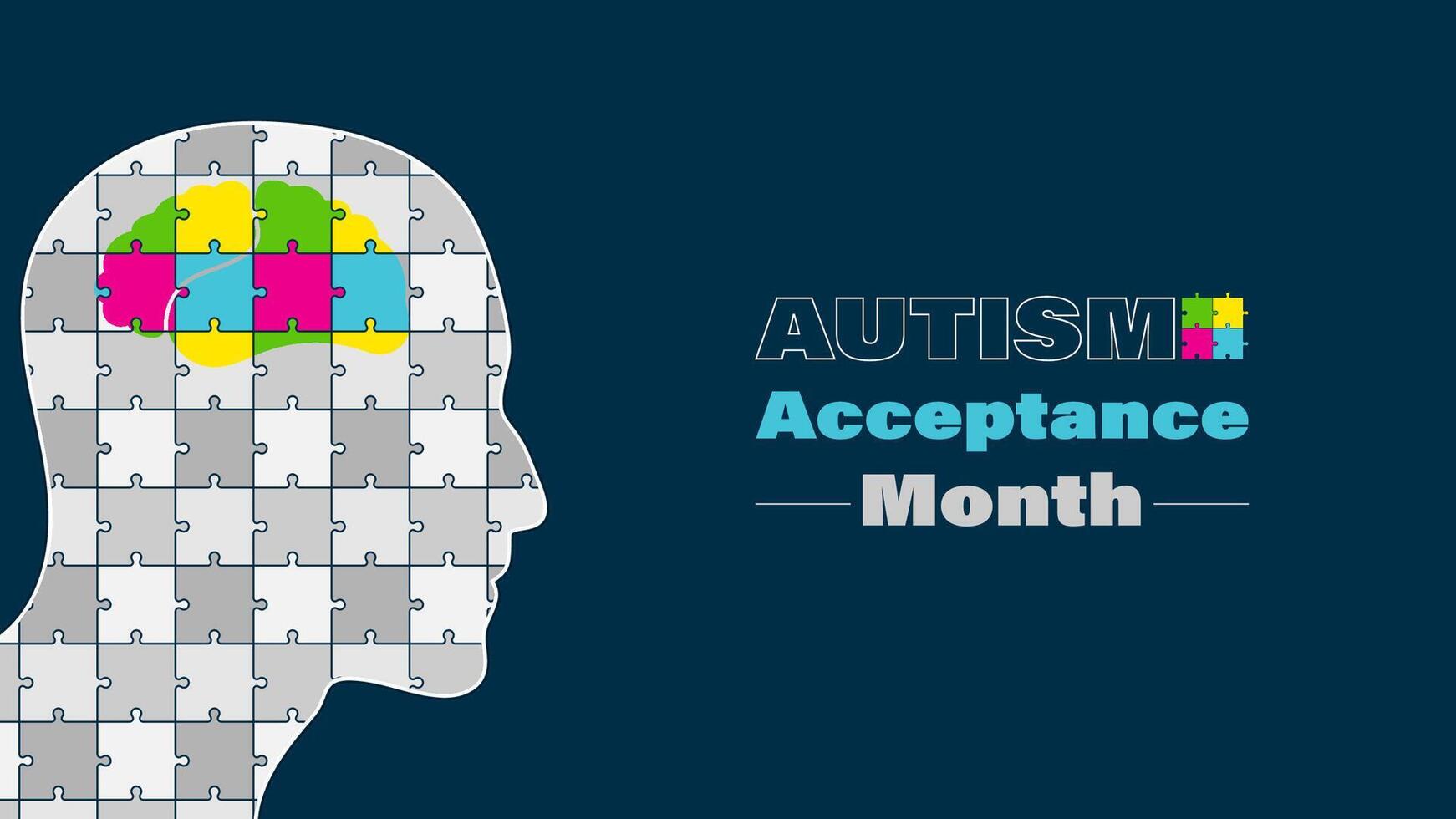 Autism acceptance month design vector