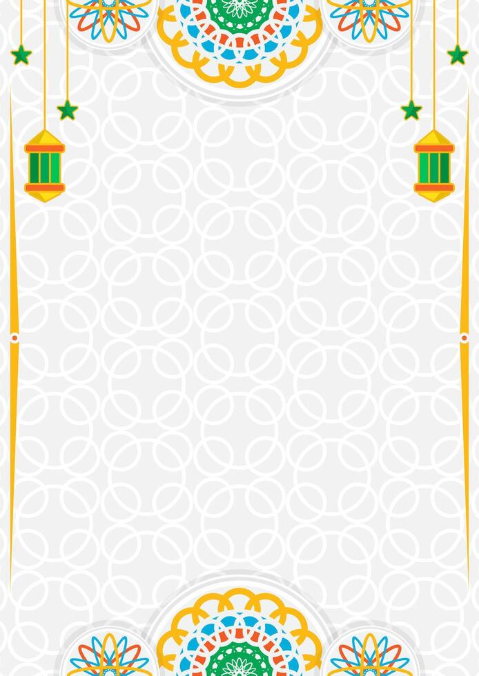 Islamic Colorful Poster Social Media Template vector