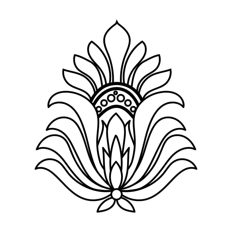 ornamental contorno flor ilustración vector