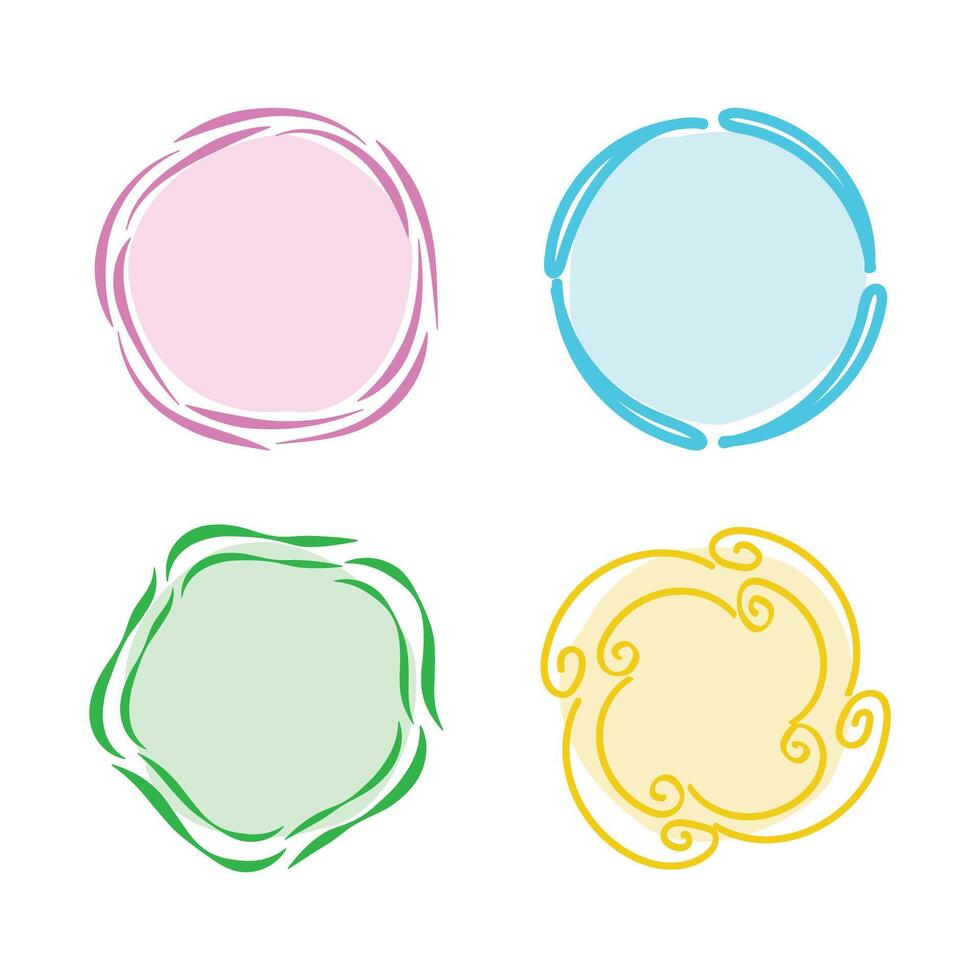 Colorful hand drawn frame template vector