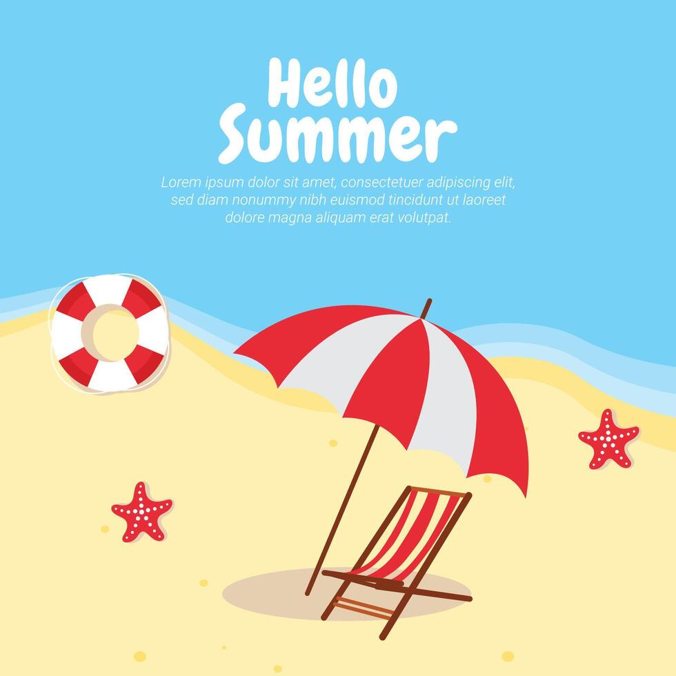 Summer season celebration flat background vector