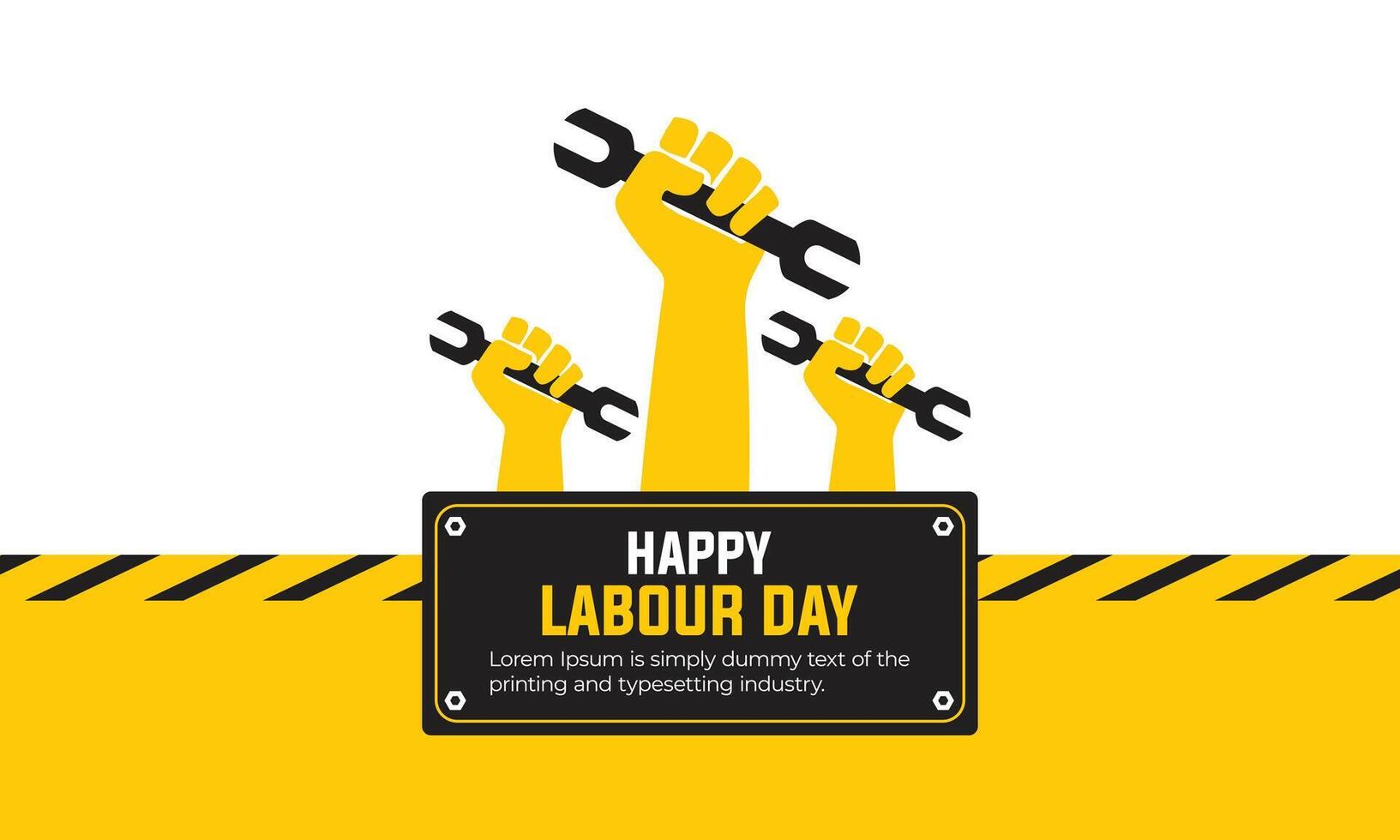 labor día celebracion antecedentes con herramientas en plano estilo vector