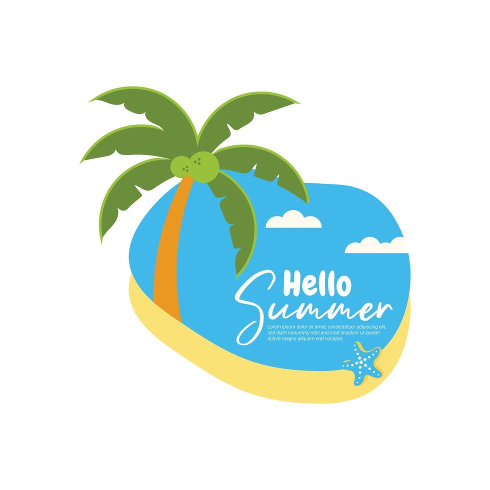 Summer season celebration flat background vector