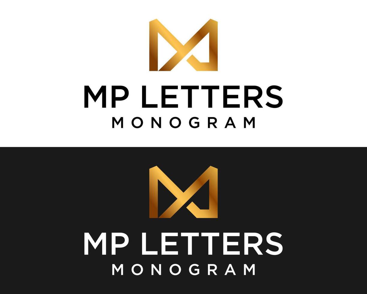 mp letras monograma negocio empresa logo diseño. vector