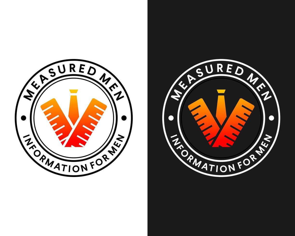 A man with a tie and a ruler logo design. vector