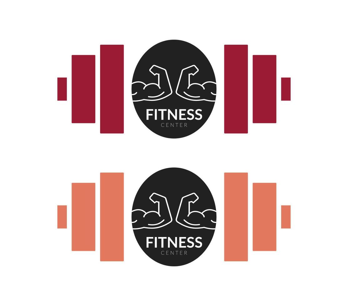 Fitness gym logo design and gym body template. vector