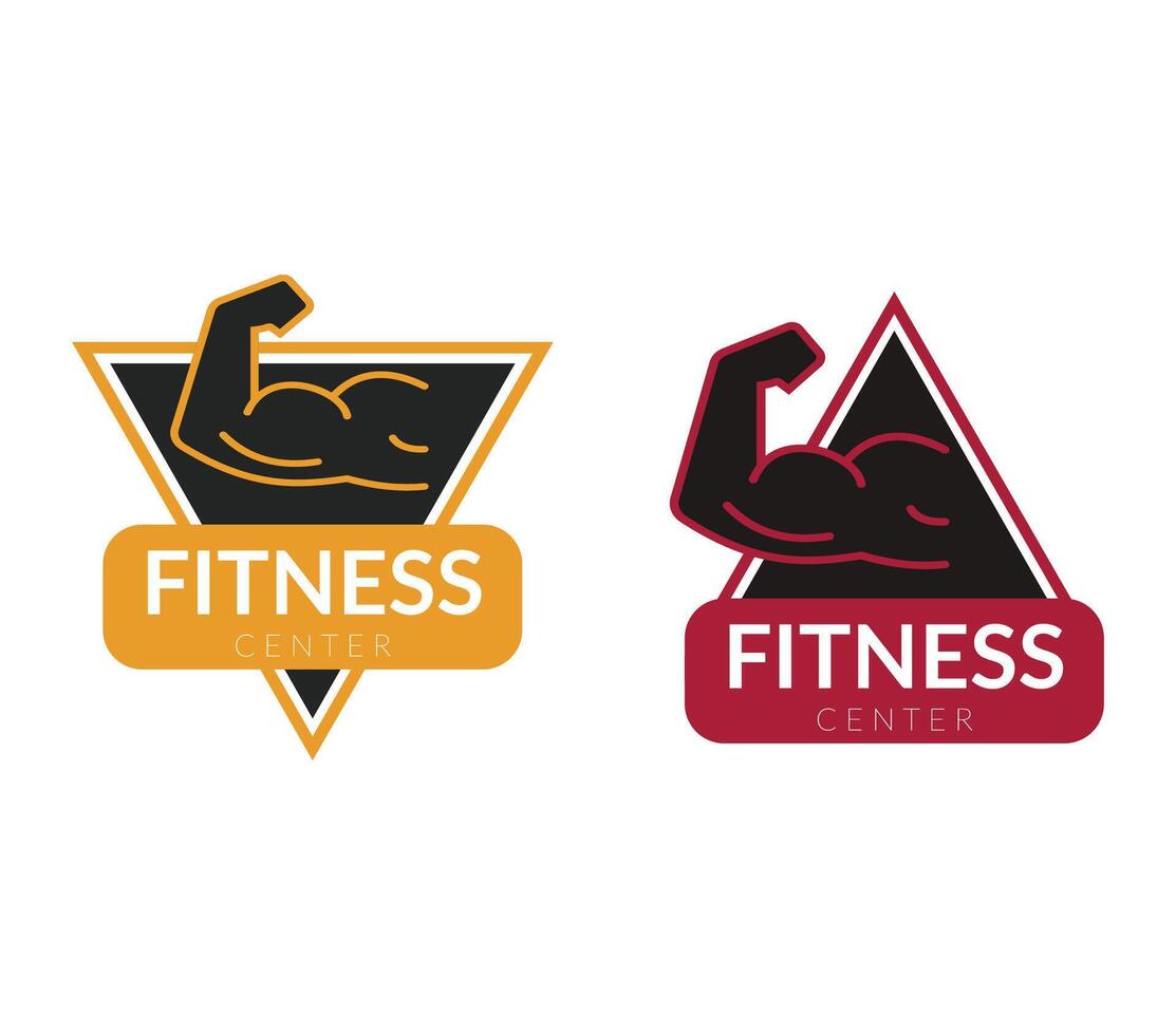 Fitness gym logo design and gym body template. vector