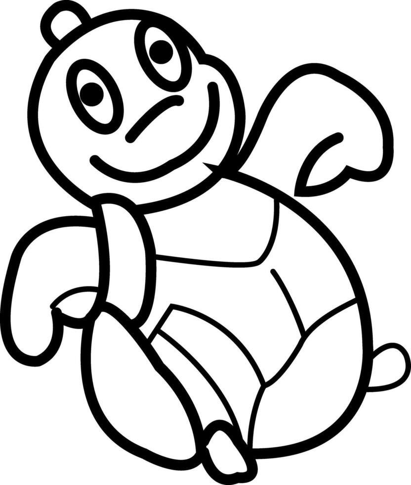 black line art animals suitable for colouring book for childeren education vector