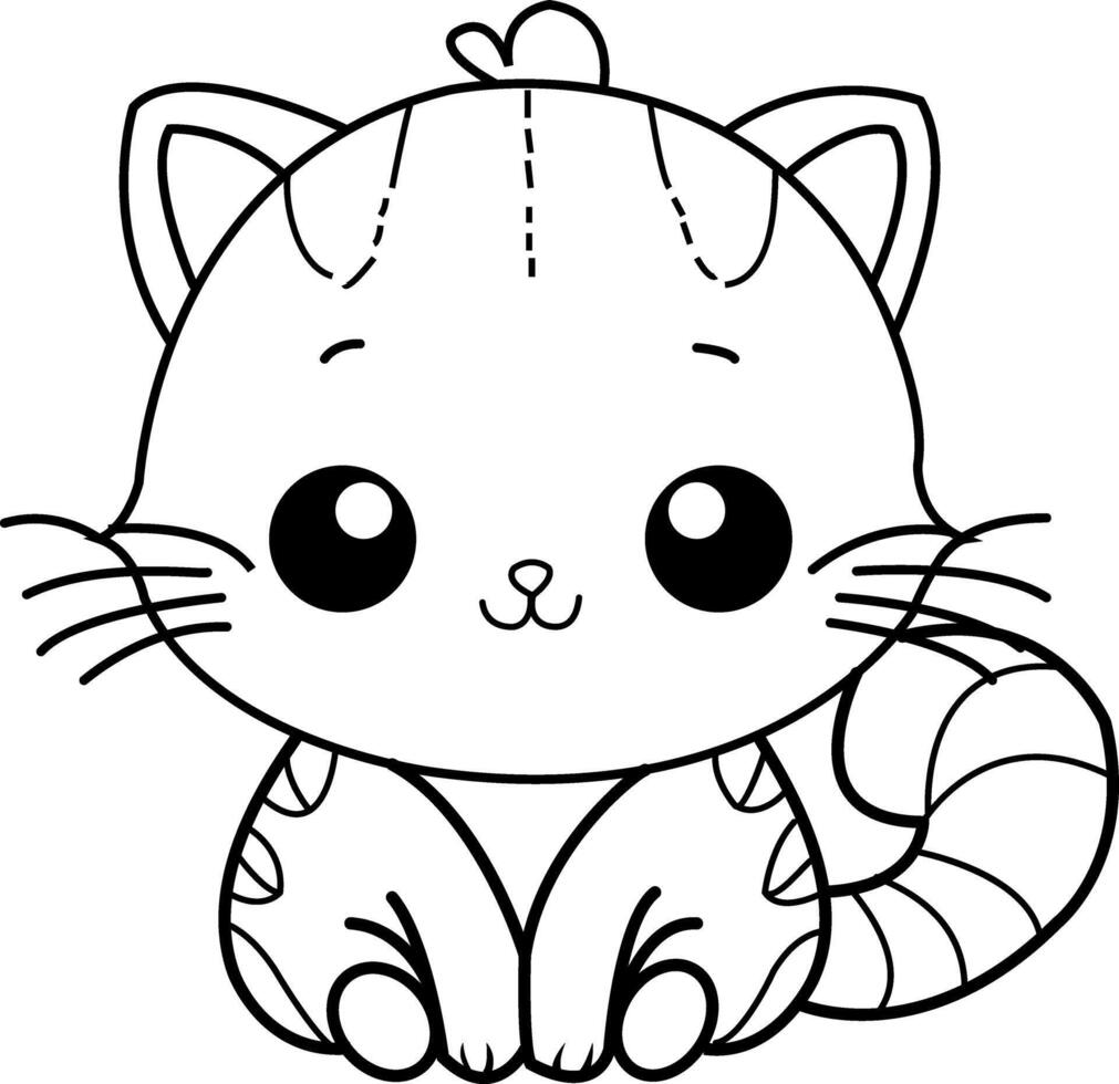 black line art animals suitable for colouring book for childeren education vector