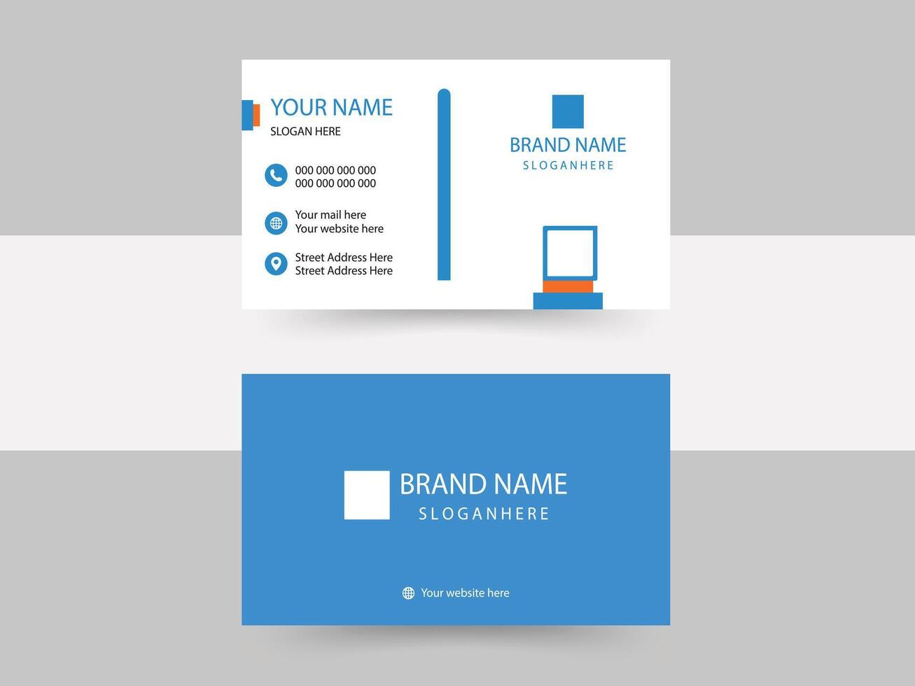 modern business card print templates, double-sided business card design template. vector