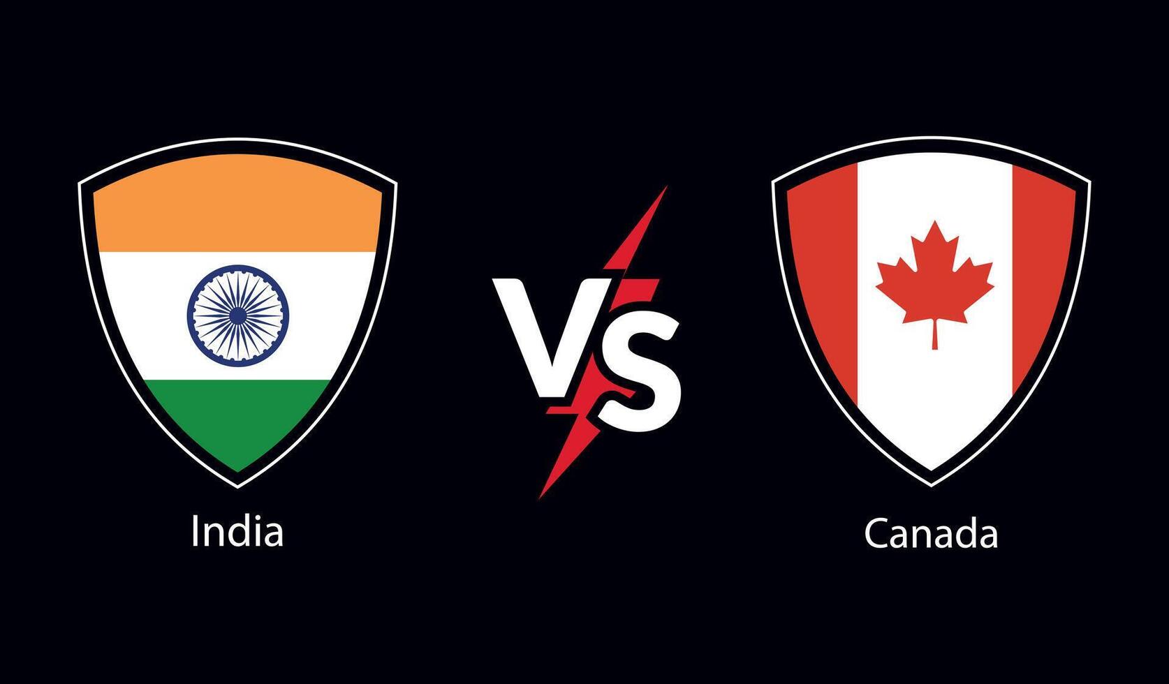 India vs Canadá bandera diseño vector