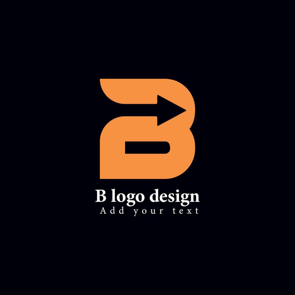 letter B and arrow logo vector