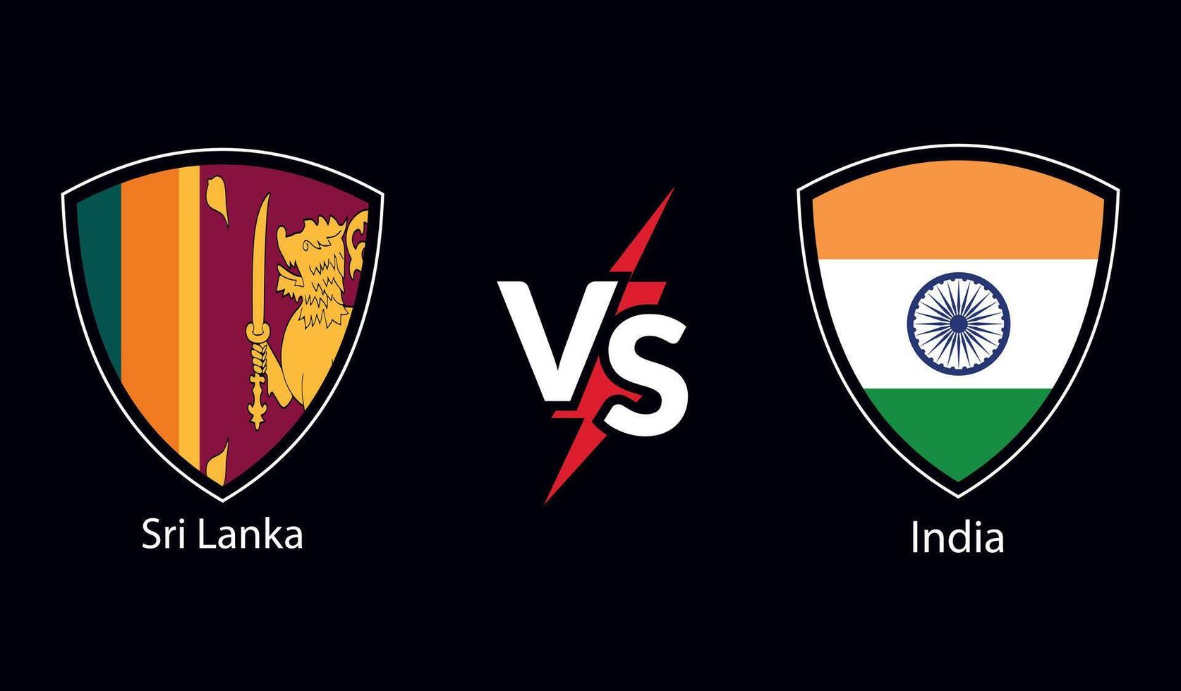 sri lanka vs India bandera diseño vector