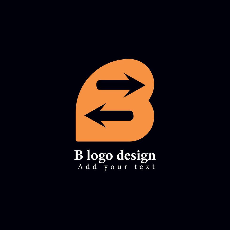 letter B and arrow logo vector