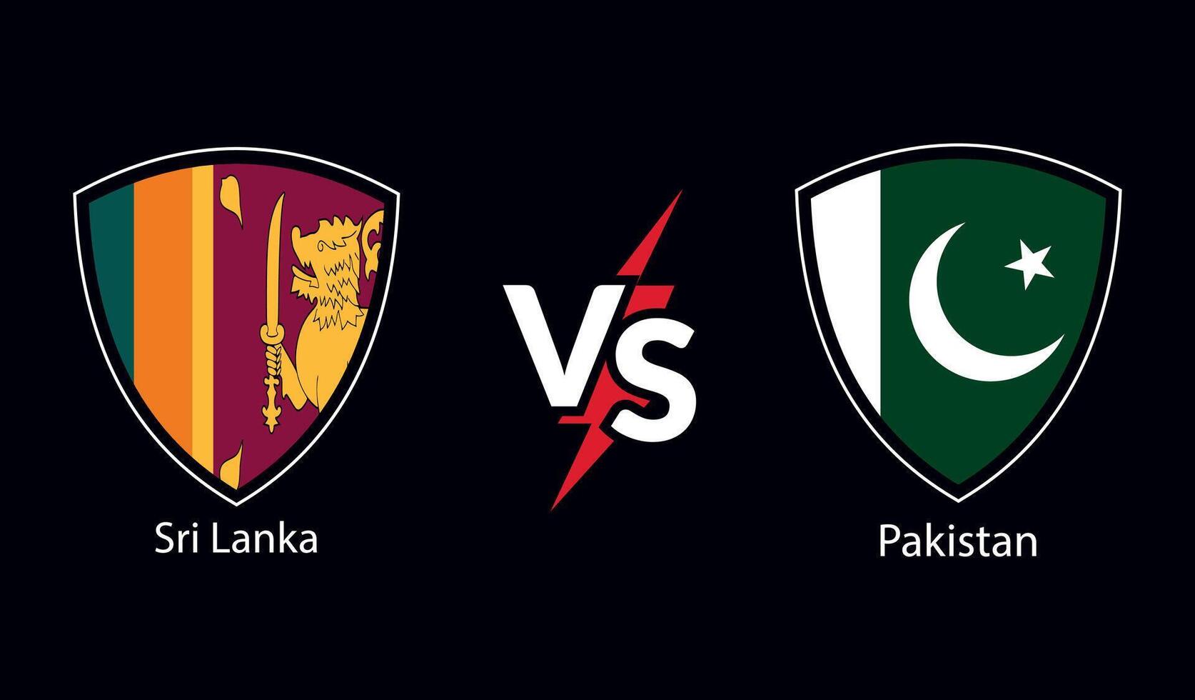 Sri Lanka vs Pakistan flag Design vector