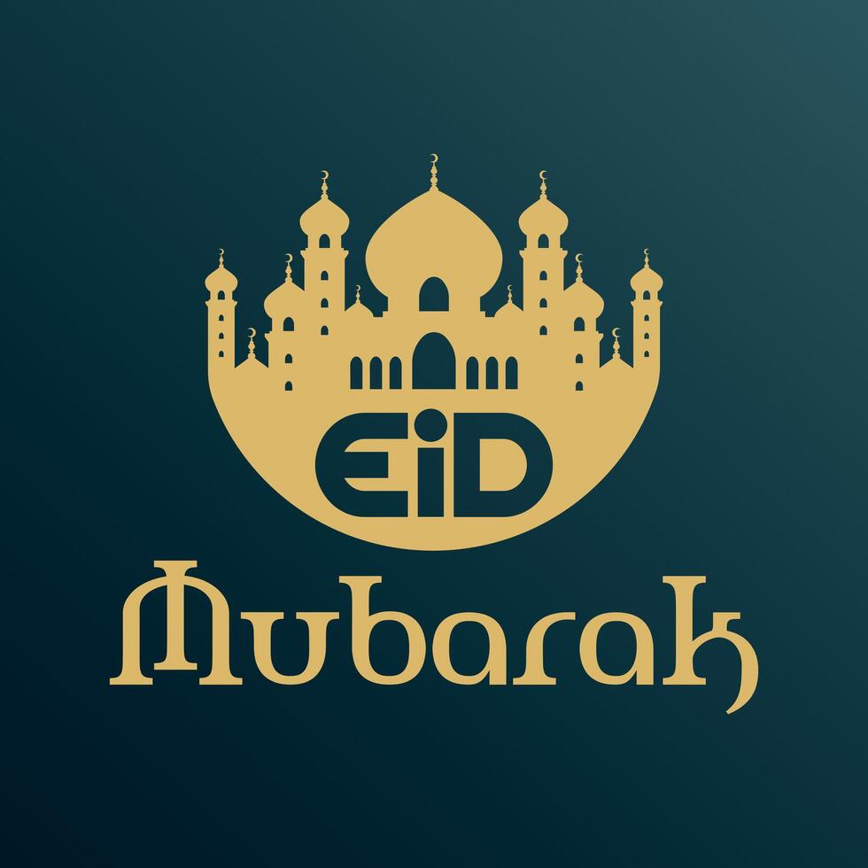 diseño de ilustración de eid mubarak vector