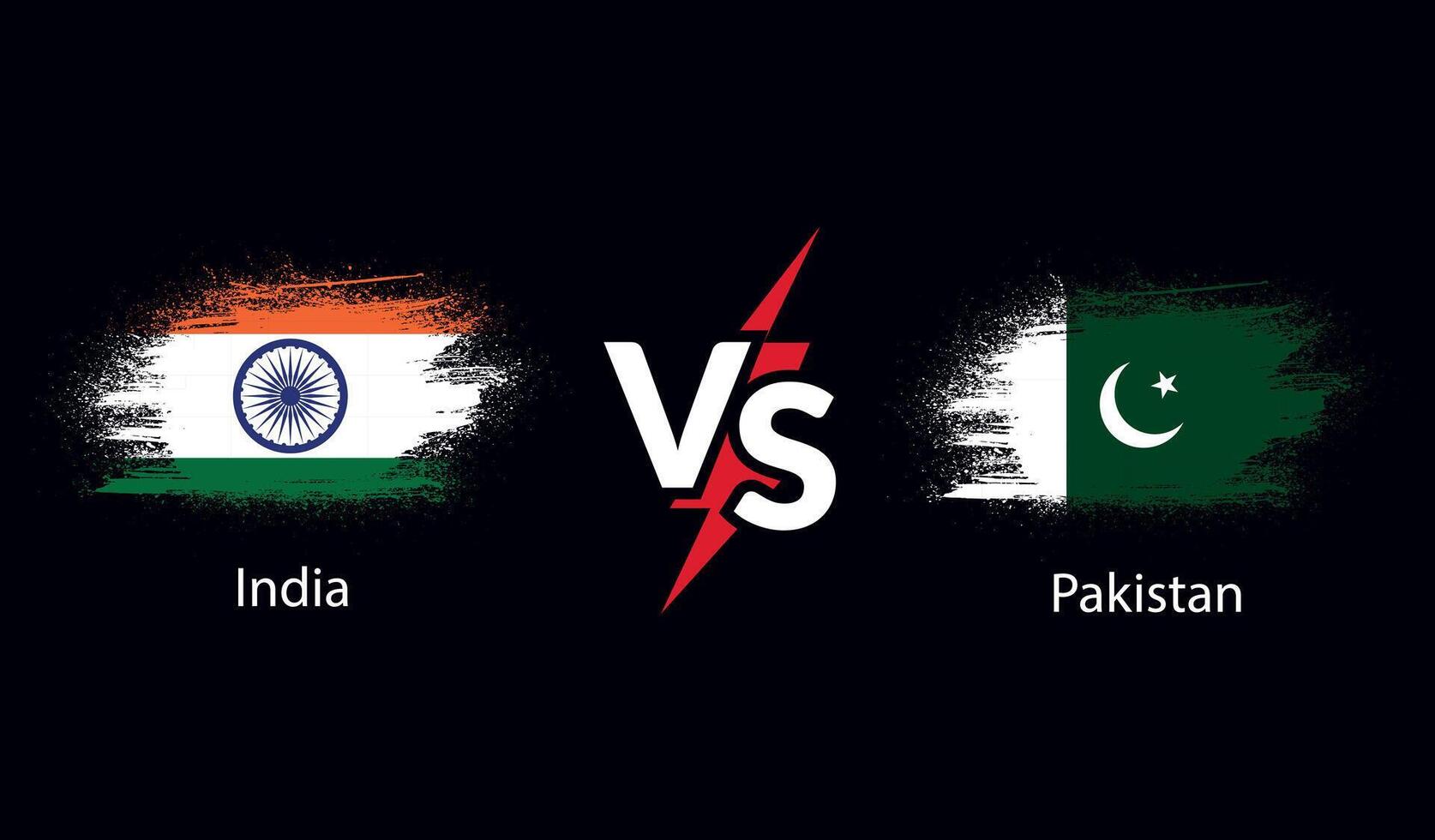 India vs Pakistán internacional Grillo bandera Insignia diseño en indio horizonte antecedentes para el final mundo taza. eps para Deportes partido modelo o bandera en ilustración. vector