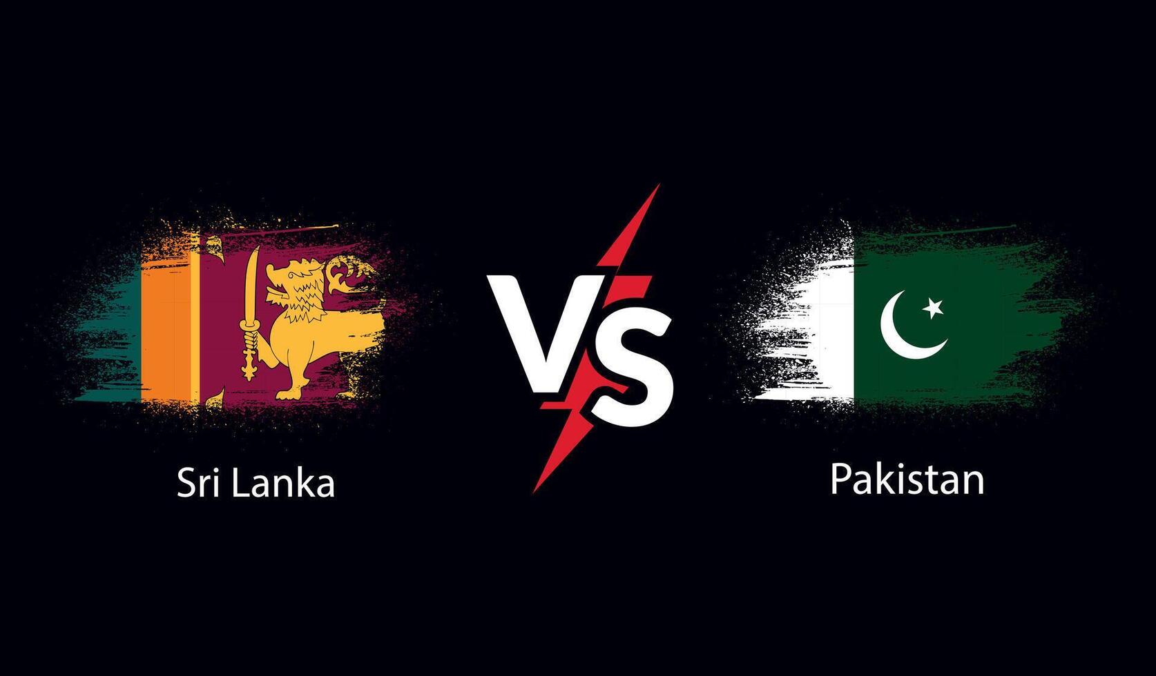 Sri Lanka vs Pakistan flag Design vector