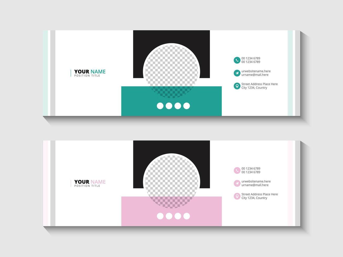 Simple email signature design template vector