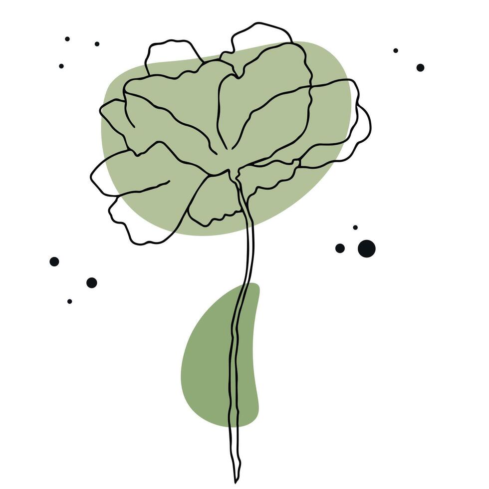 hoja aislado en blanco antecedentes. ilustración de un verde hoja. flores conjunto ilustración. neutral flores, minimalismo vector