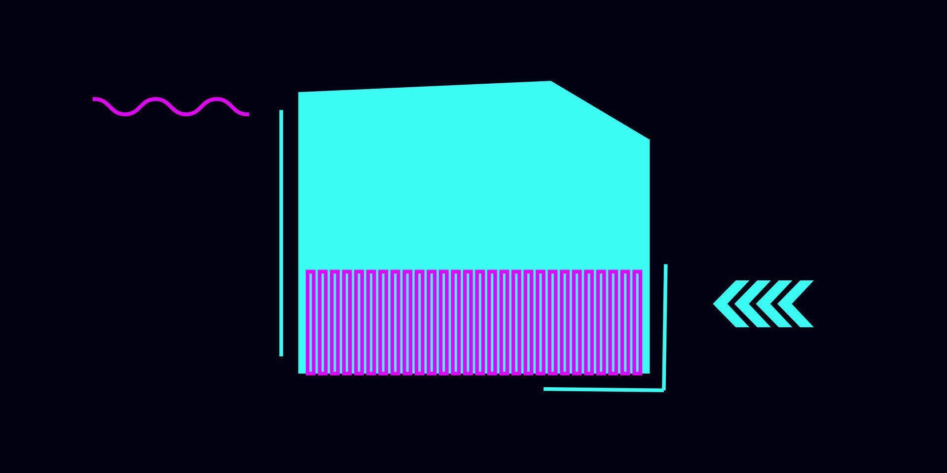 tecnología modelo en cyberpunk estilo geométrico forma. vector