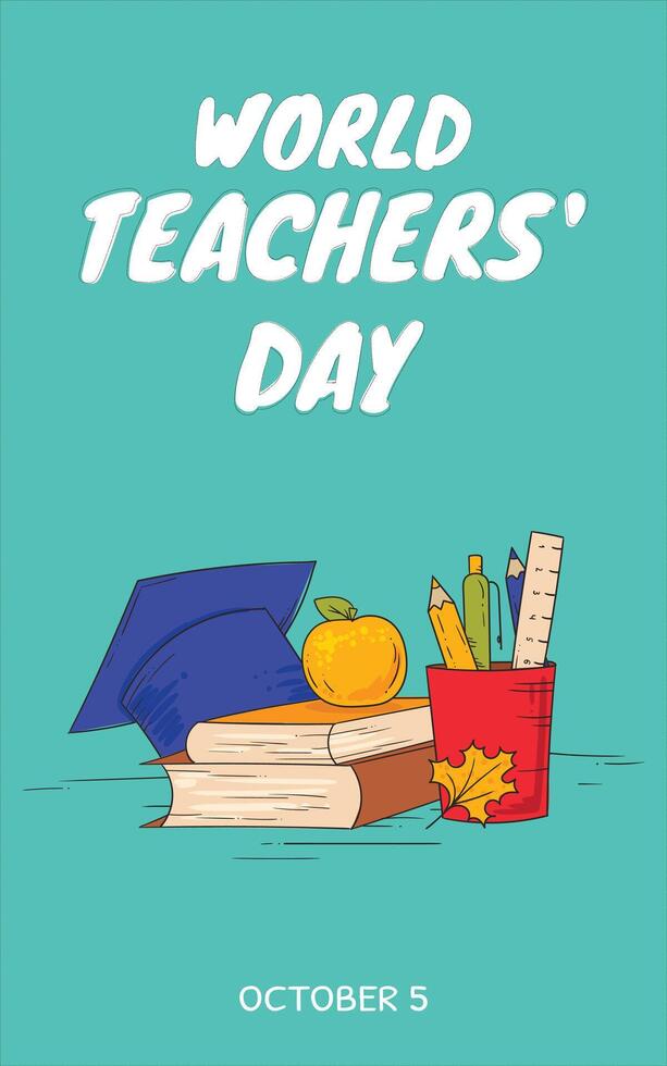 World teacher's Day. design. vector