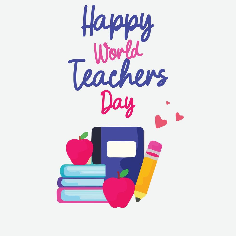 illustration of a stylish text for Happy Teacher's Day. card, post design vector