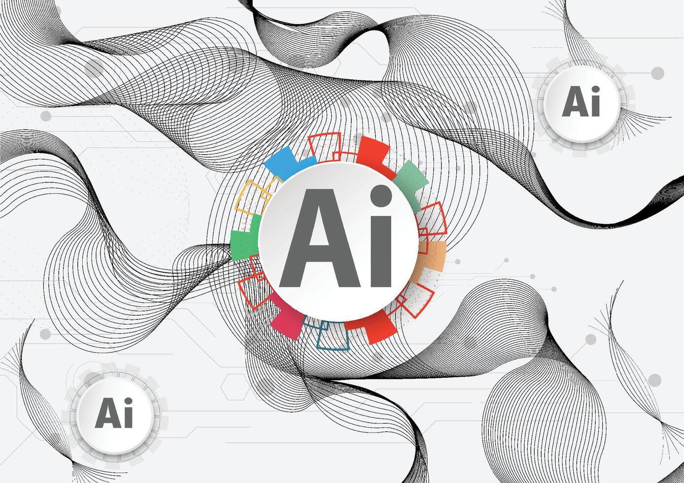 chatbot abierto y línea tecnología red antecedentes. inteligente ai o artificial inteligencia ilustración utilizando chatbot.digital tecnología. vector