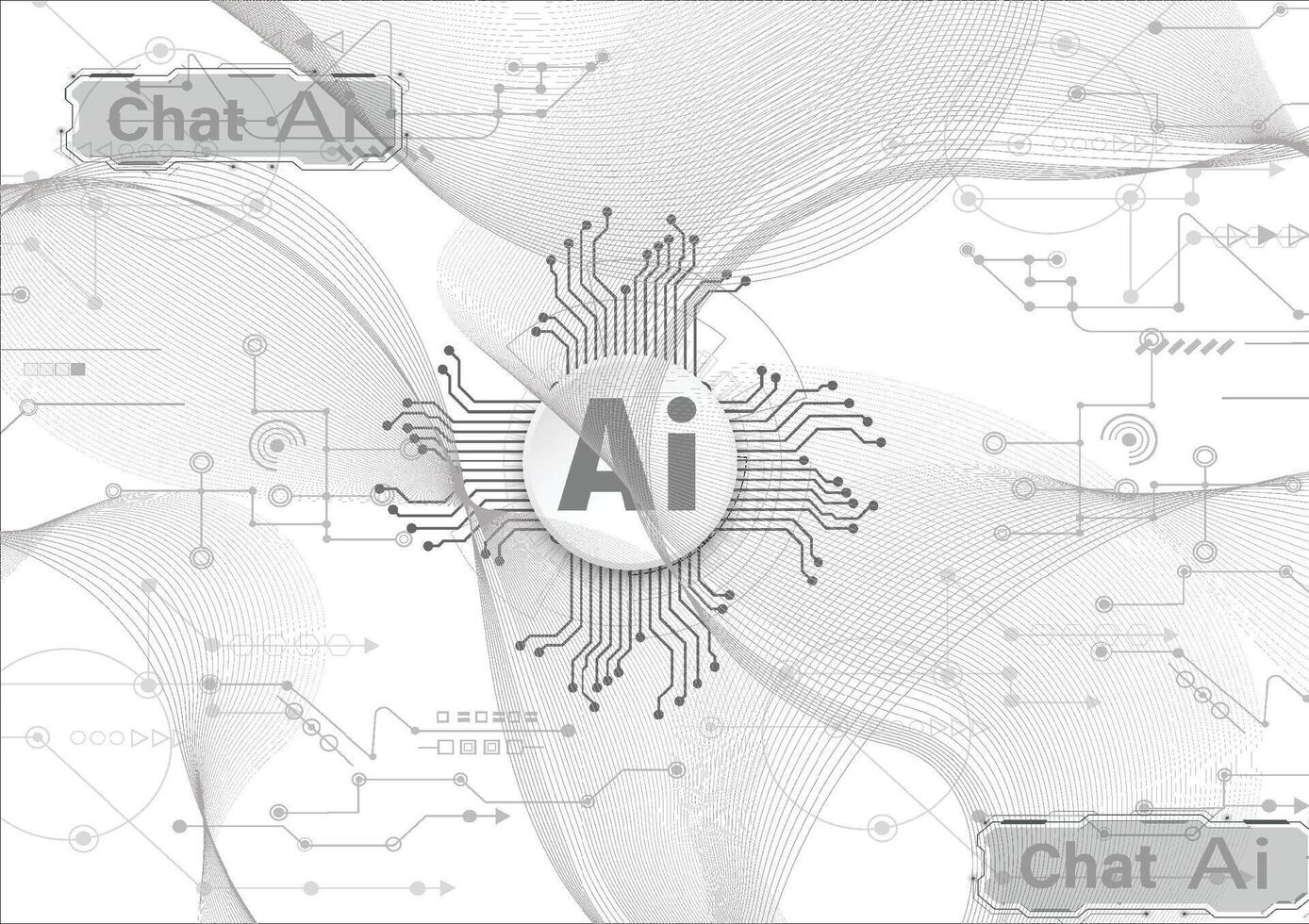 Chatbot OpenAi and line technology network background. Smart AI or Artificial Intelligence illustration using Chatbot.Digital technology. vector