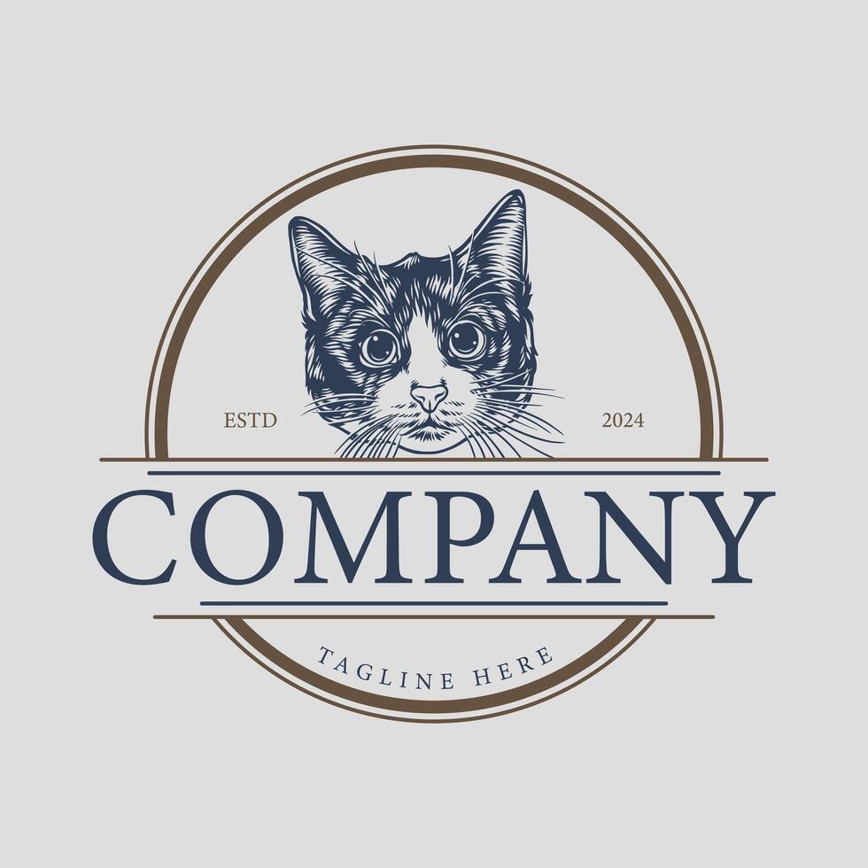 Clásico gato logo inspiración, mascotas logo vector