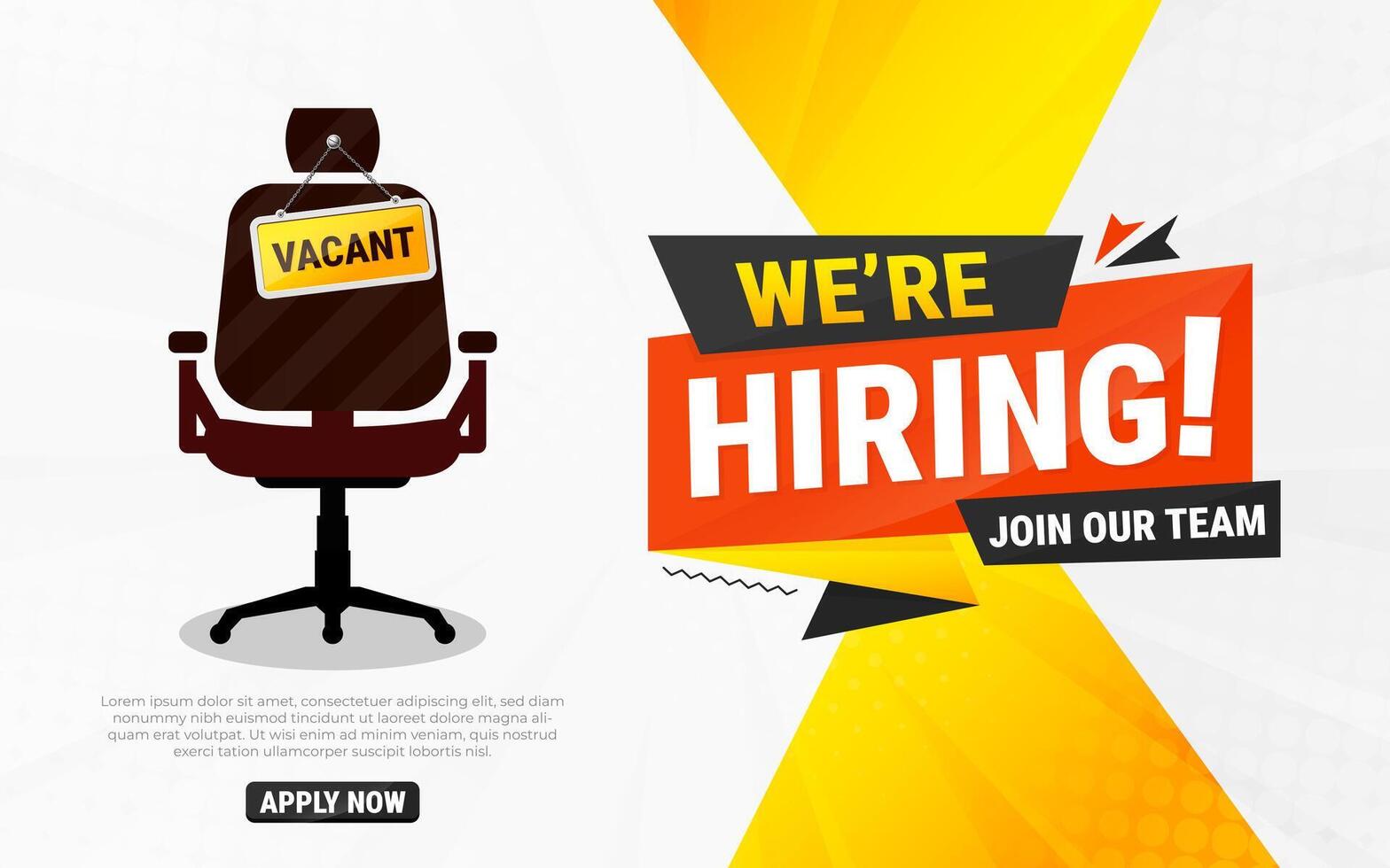 We're hiring banner design. We are hiring job announcement template design employee vacancy announcement vacant position . vector