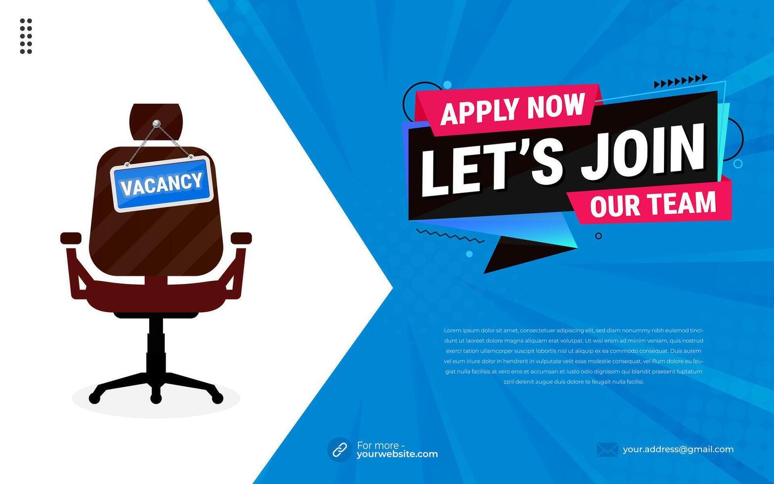 We're hiring banner design. We are hiring job announcement template design employee vacancy announcement vacant position . vector