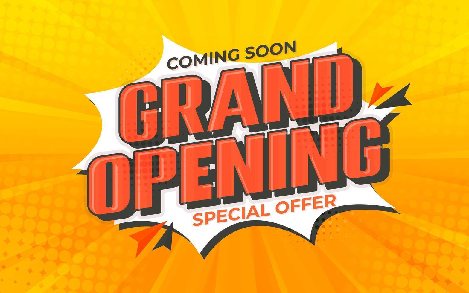 Grand opening coming soon sale banner design Sale promotion template with 3d text effect sale poster. vector