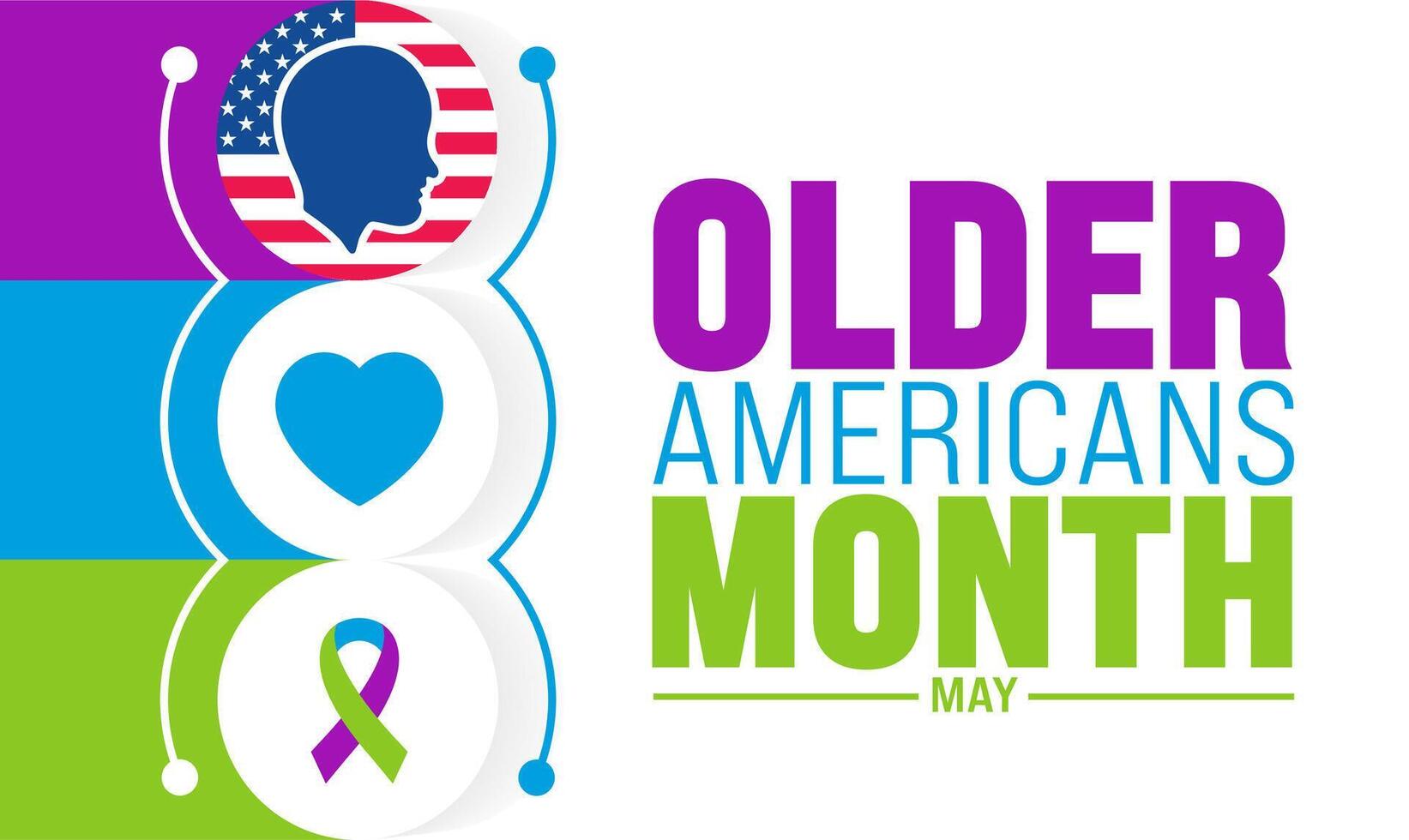 May is Older Americans Month background template. Holiday concept. use to background, banner, placard, card, and poster design template with text inscription and standard color. illustration. vector