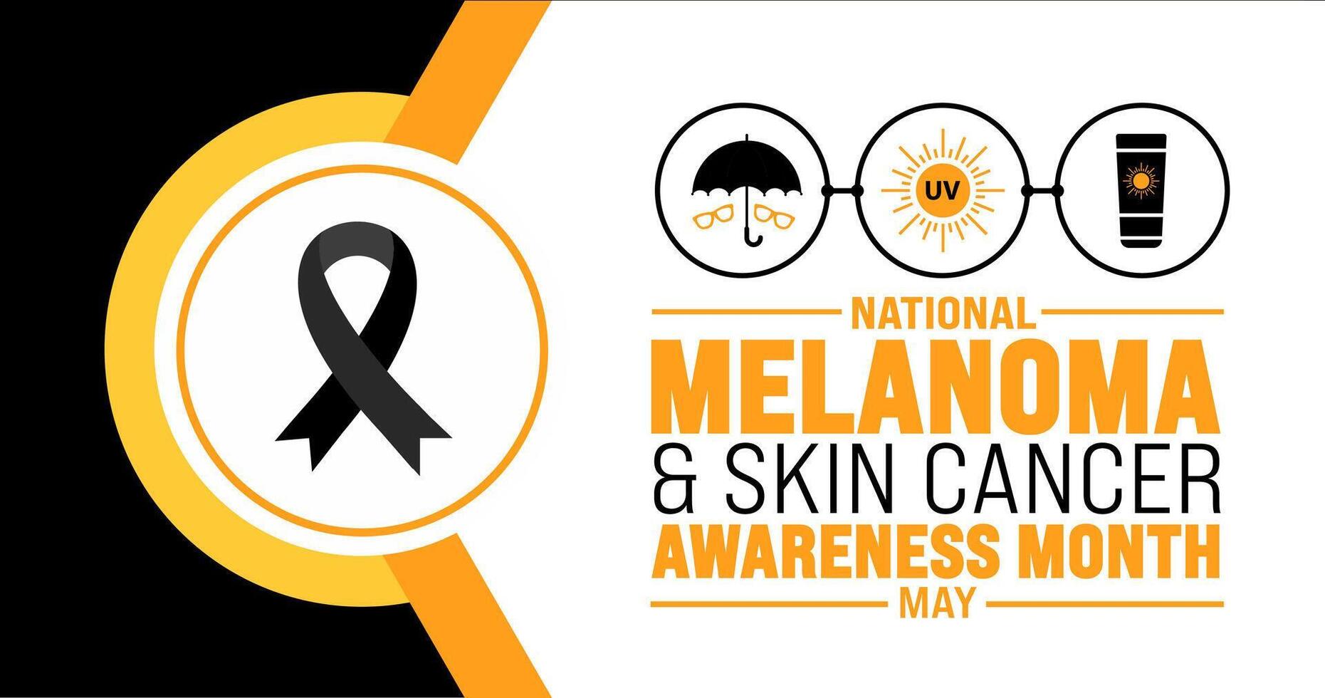 May is National Melanoma Skin Cancer Awareness Month background template. Holiday concept. use to background, banner, placard, card, and poster design template with text inscription and standard color vector